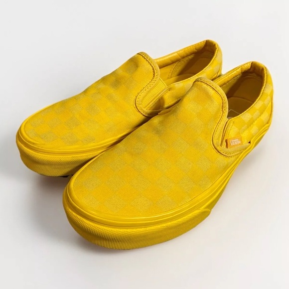 Vans Classic Slip-On Men Size 6 Women Size 7.5 Spectra Yellow Checkerboard - Picture 2 of 9